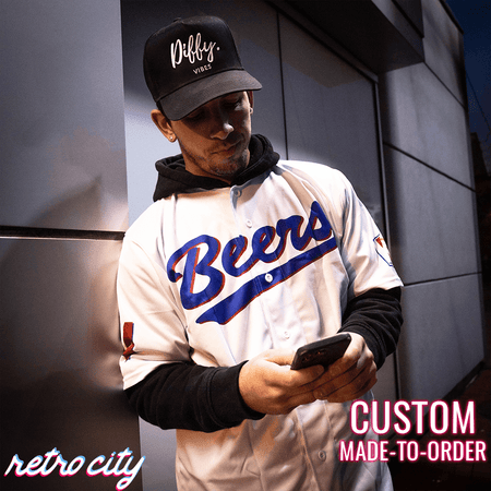 baseketball joe 'airman' cooper beers custom baseball jersey