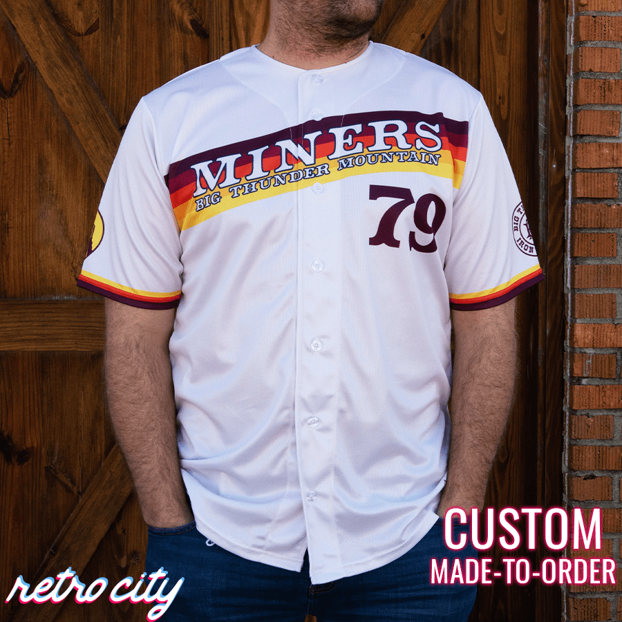 big thunder mountain railroad miners Disney retro baseball jersey (cream)