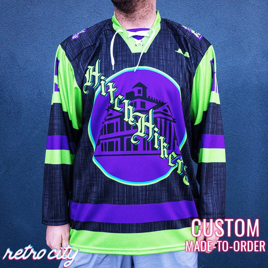Haunted Mansion Disney Ride 'Hitchhikers' Lace-Up Custom Hockey Jersey Sweater (J4)