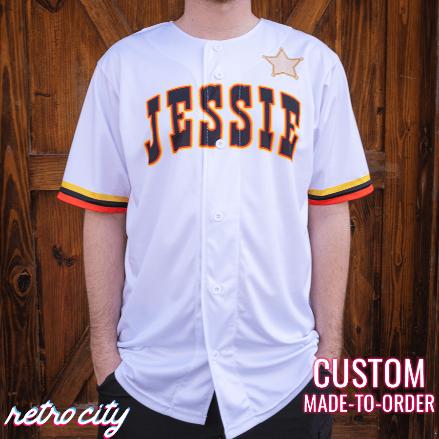 Jessie 'Toy Story' Disney Movie Yodeling Cowgirl Baseball Fan Jersey