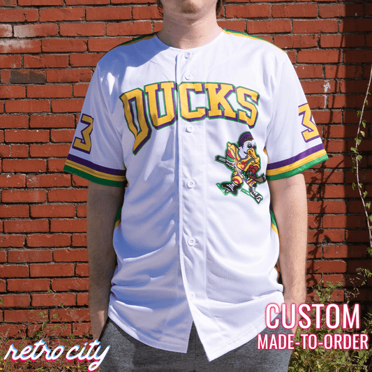 the 'mighty ducks' goldberg custom baseball jersey (white)