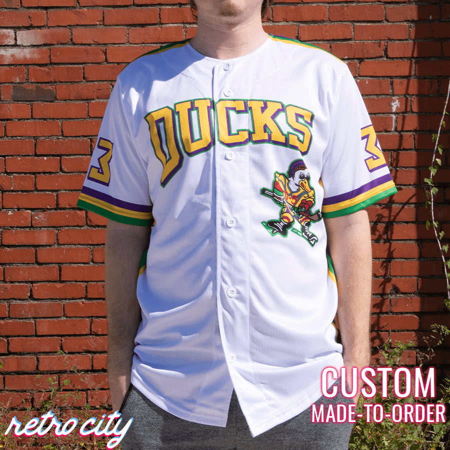 The 'Mighty Ducks' Goldberg Custom Baseball Jersey 4XL
