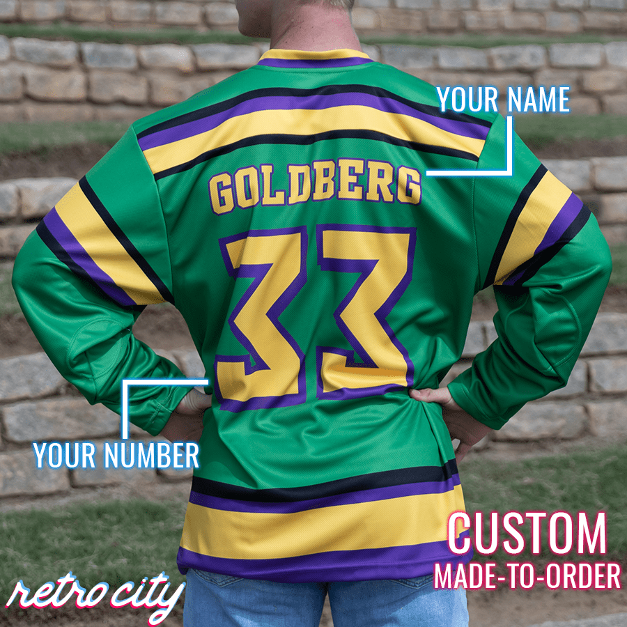 retro-city-threads The Mighty Ducks Goldberg Jersey- Custom Mighty Ducks Goldberg Jersey Adult Medium
