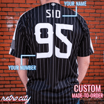 Sid from toy story, sid jersey, black pinstripe jersey