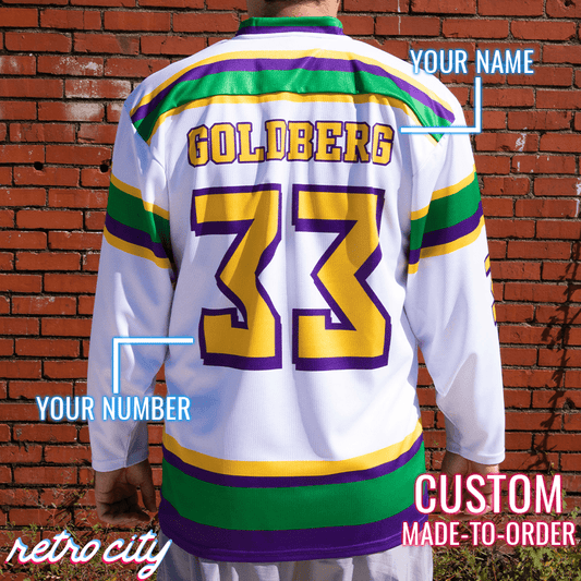 the mighty ducks 'goldberg' custom hockey jersey, Mighty Ducks jersey, Custom mighty ducks hockey jersey