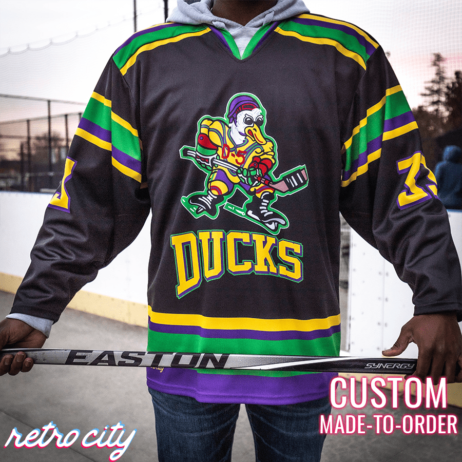 The Mighty Ducks 'Goldberg' Custom Hockey Jersey (Black)