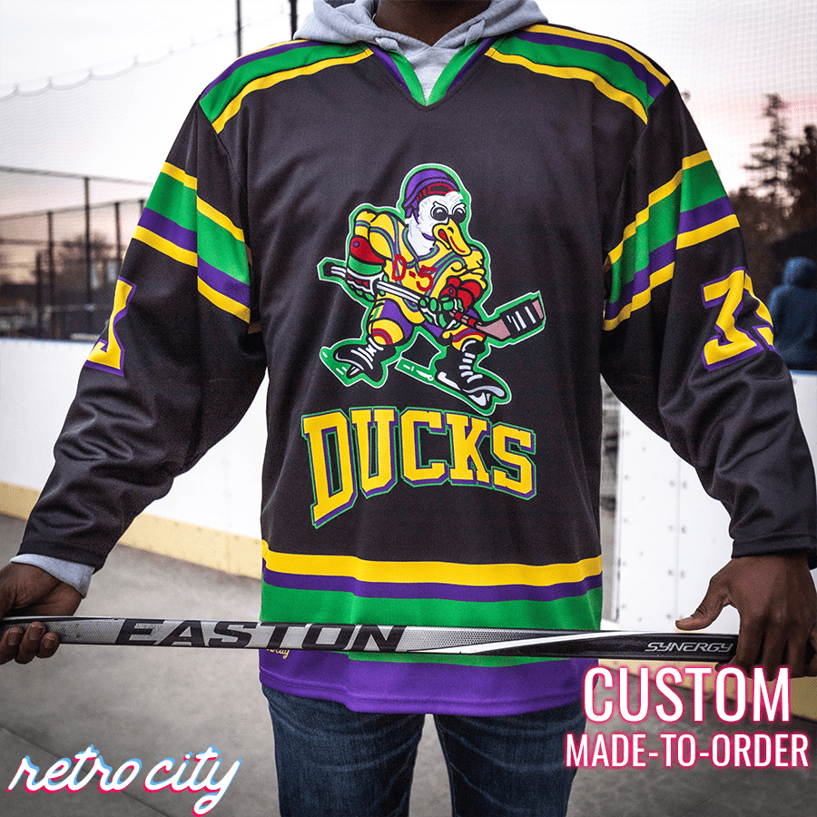 The Mighty Ducks Goldberg Custom Hockey Jersey Black