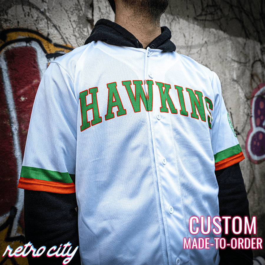 hawkins high full-button custom baseball jersey