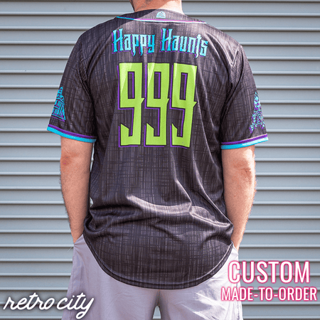 haunted mansion ride 'hitchhikers' full-button baseball fan jersey