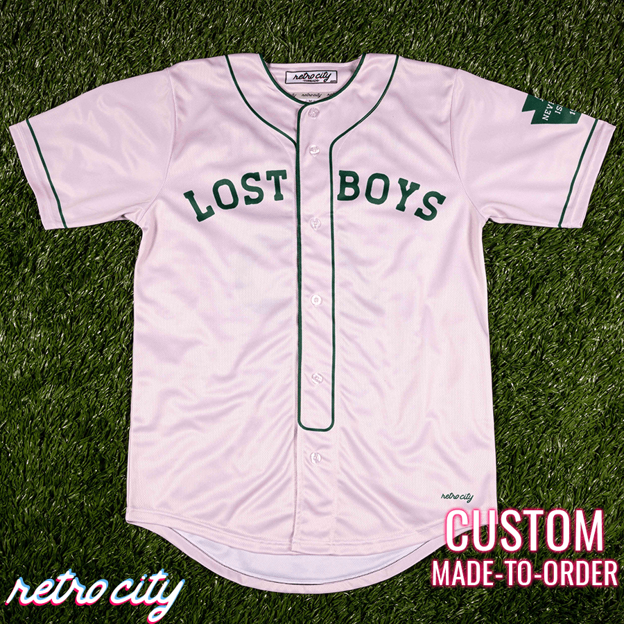 Peter Pan Lost Boys White Green  Disney Baseball Jersey Personalized  Designed & Sold By Marinesmall