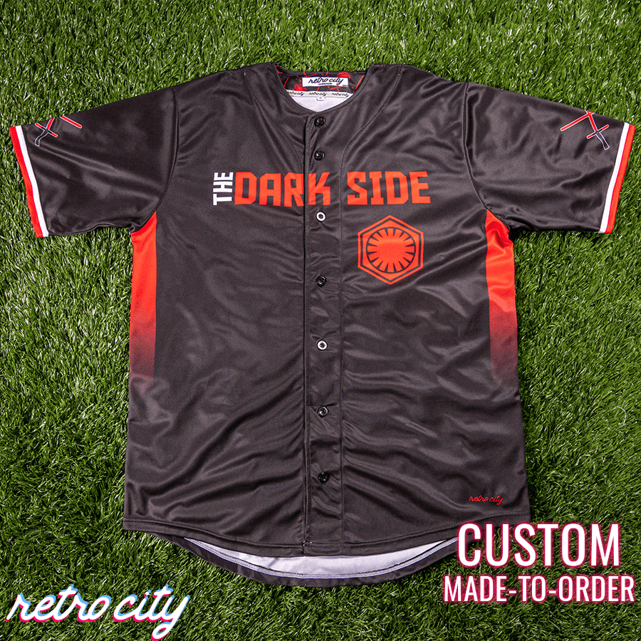 dark side first order full-button baseball fan jersey