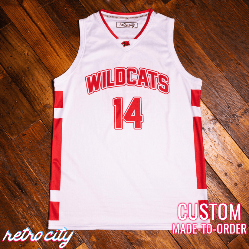 High School Musical East High Wildcats White Basketball Jersey Retro