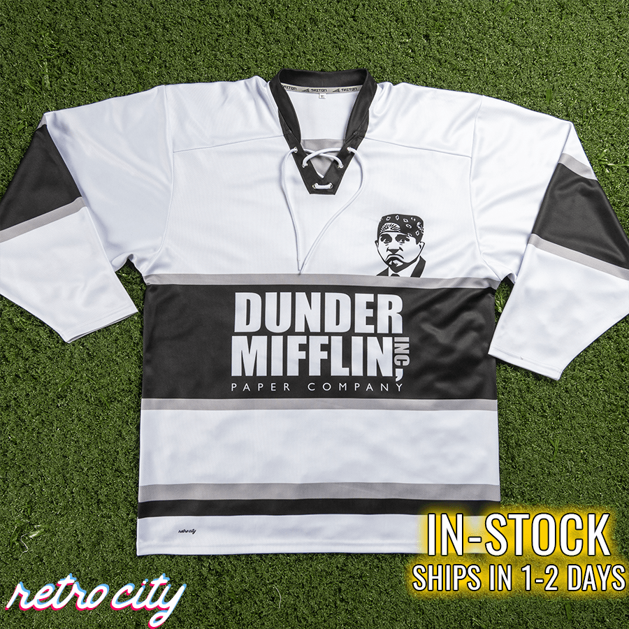 dunder mifflin the office hockey jersey *in-stock*