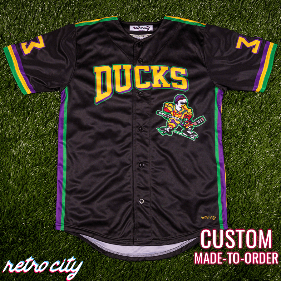 the 'mighty ducks' goldberg custom baseball jersey, GOldberg Jersey, Ducks jersey, Mighty Ducks Jersey