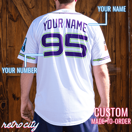 space rangers full-button baseball fan jersey (white)