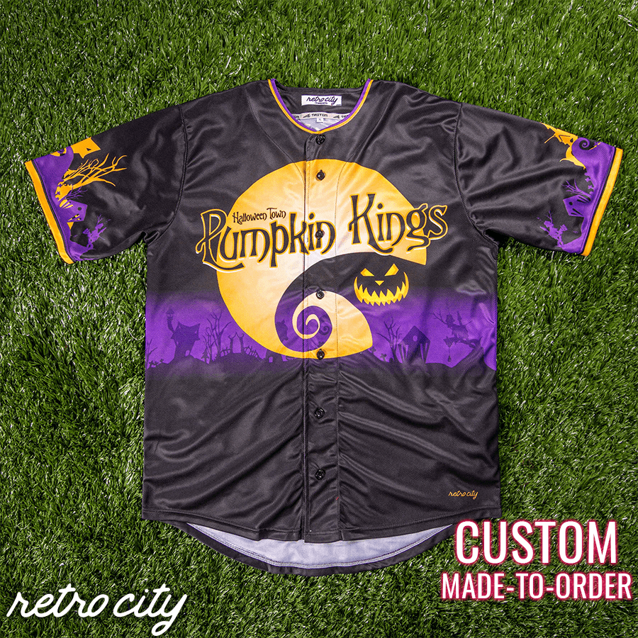 halloween town pumpkin kings custom baseball jersey