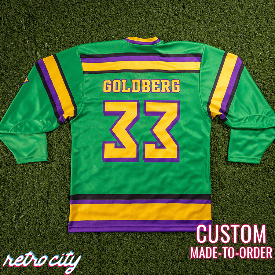 the mighty ducks 'goldberg' custom hockey jersey