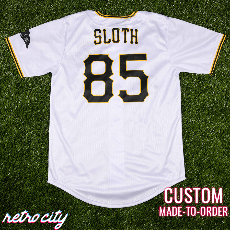 Sloth Pirates Baseball Jersey (White) – Retro City Threads