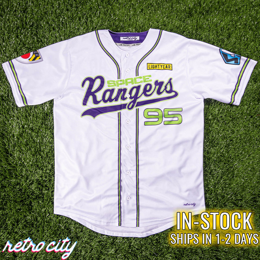 space rangers full-button baseball fan jersey (white) *in-stock*
