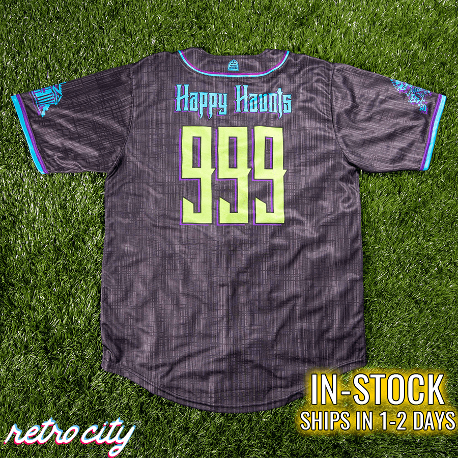 haunted mansion ride 'hitchhikers' full-button baseball fan jersey *in-stock*