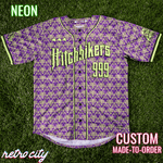 haunted mansion ride 'hitchhikers' full-button baseball fan jersey neon