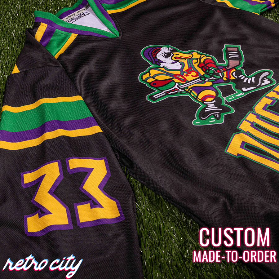 Black mighty top ducks jersey