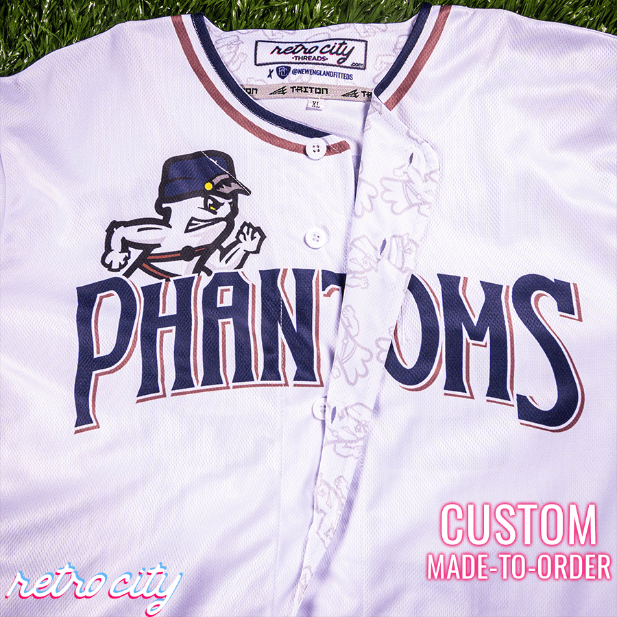 phantoms retro league custom baseball jersey (home)