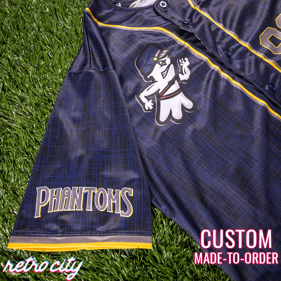 phantoms retro league custom baseball jersey (away)