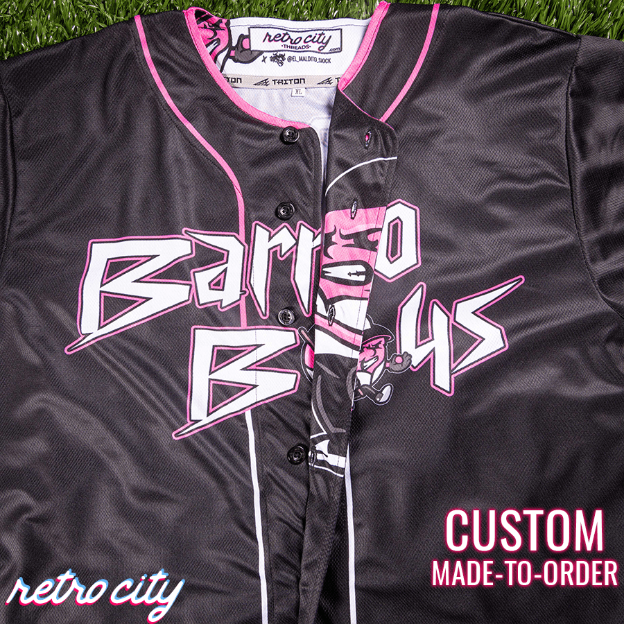 barrio boys retro league custom baseball jersey (away)