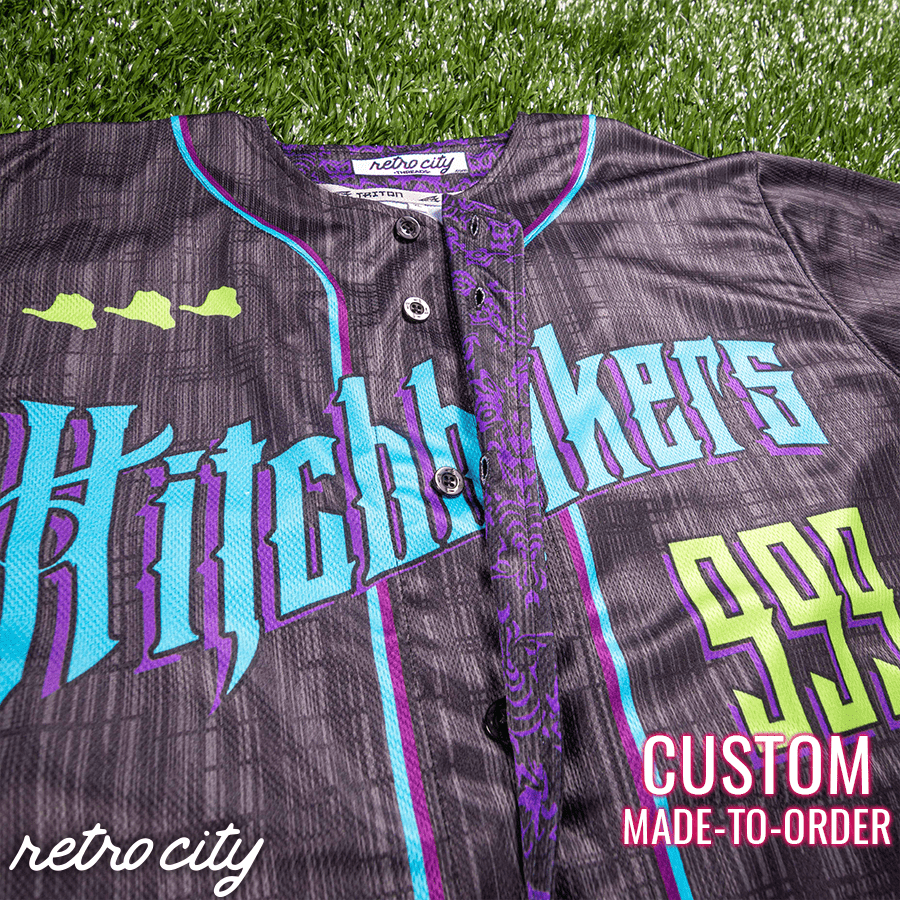haunted mansion ride 'hitchhikers' full-button baseball fan jersey