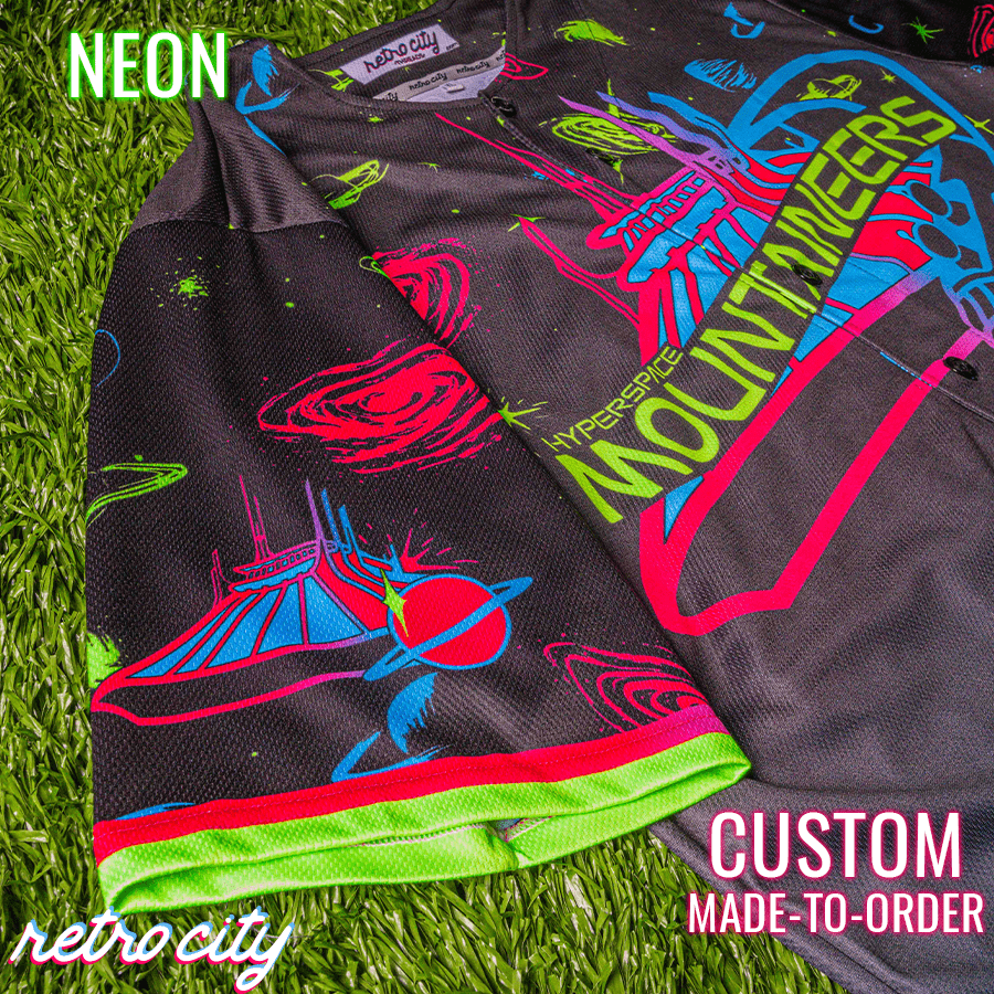 hyperspace mountaineers ride baseball fan jersey *neon*