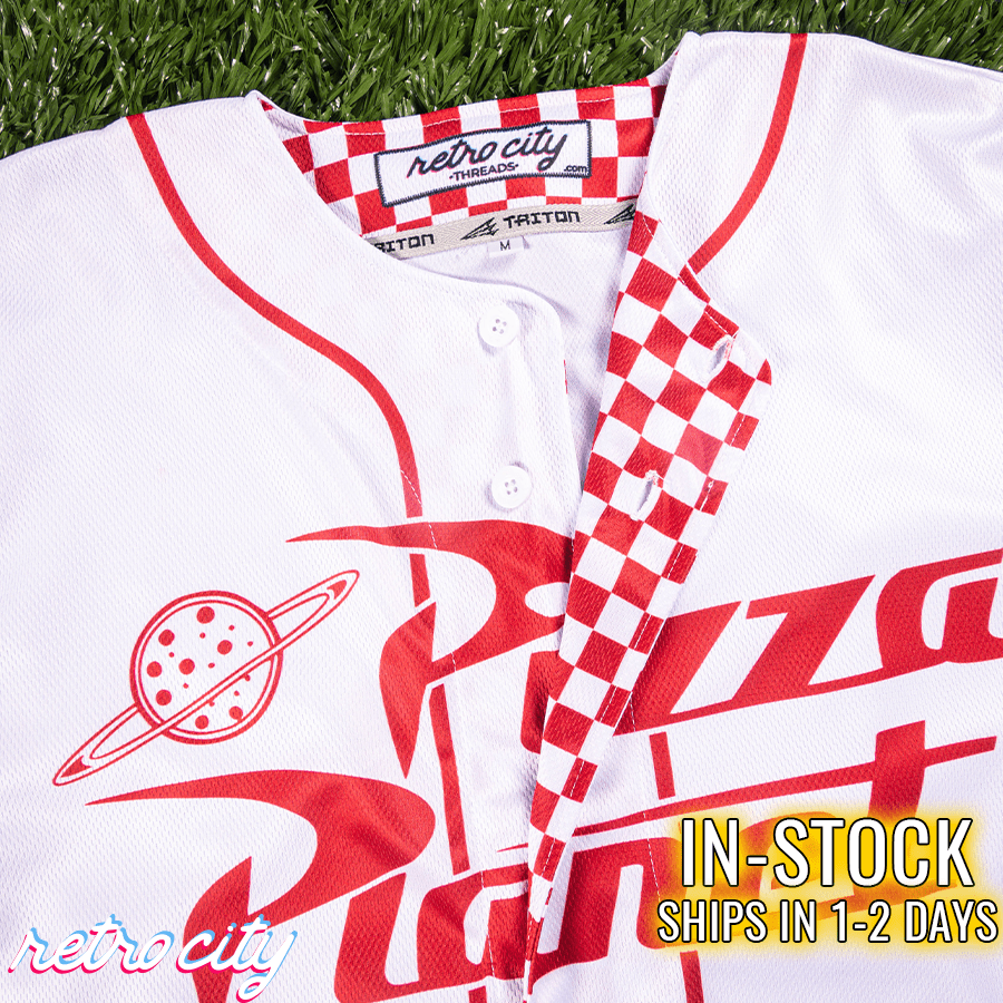 pizza planet full-button baseball fan jersey (white) *in-stock*