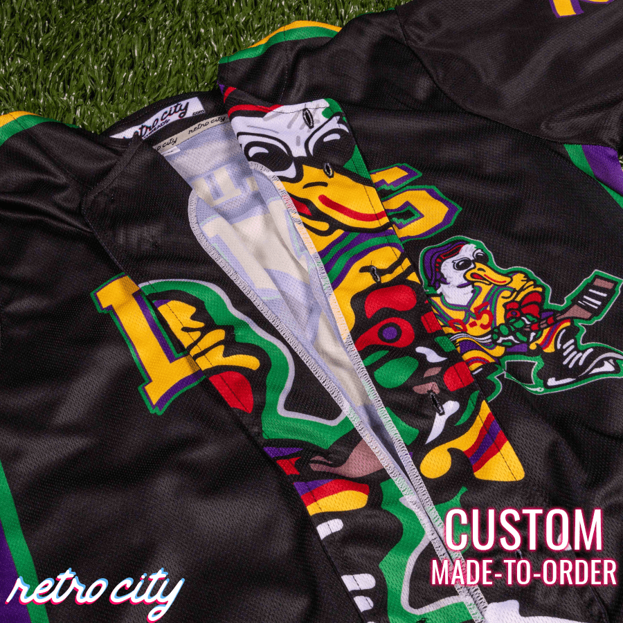 The 'Mighty Ducks' Goldberg Custom Baseball Jersey (Black) XXL