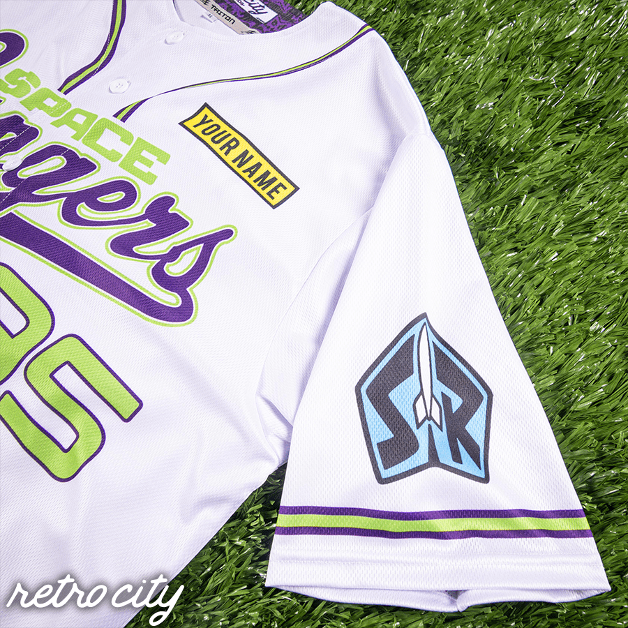space rangers full-button baseball fan jersey (white)