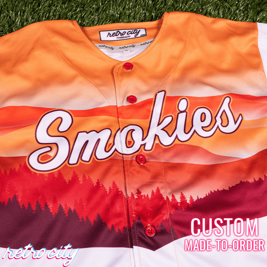 retro-city-threads Great Smoky Mountains National Park Tennessee Baseball Jersey Youth Large