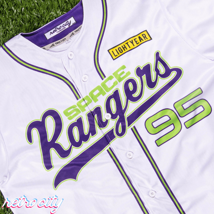 Space Rangers Full-Button Baseball Fan Jersey (White) *IN-STOCK