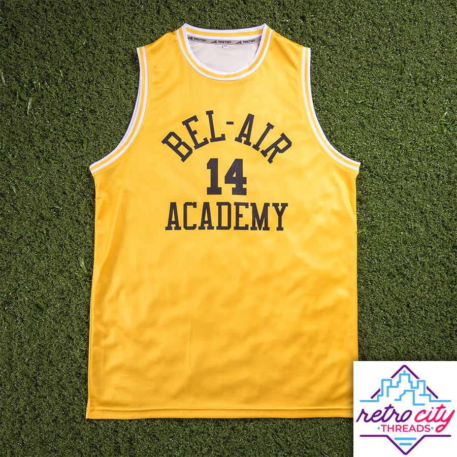 retro-city-threads Bel-Air Academy Will Smith Fresh Prince Custom Basketball Jersey (Gold) Adult XL