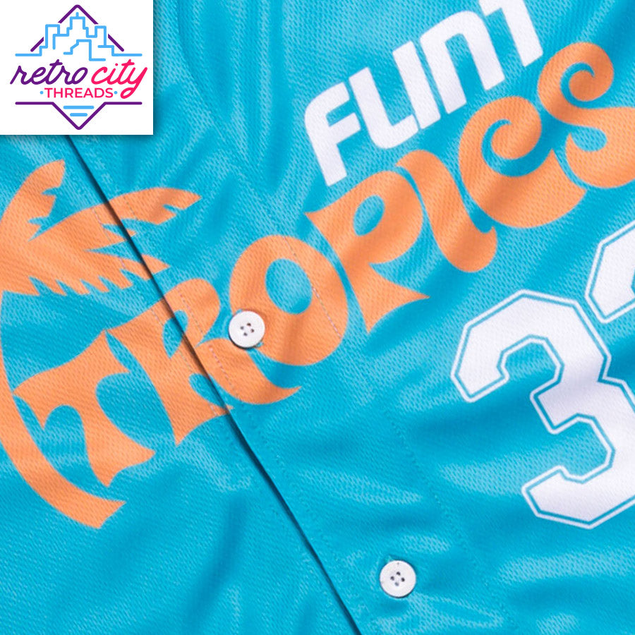 Flint Tropics Semi-Pro Jackie Moon Custom Baseball Jersey 4XL