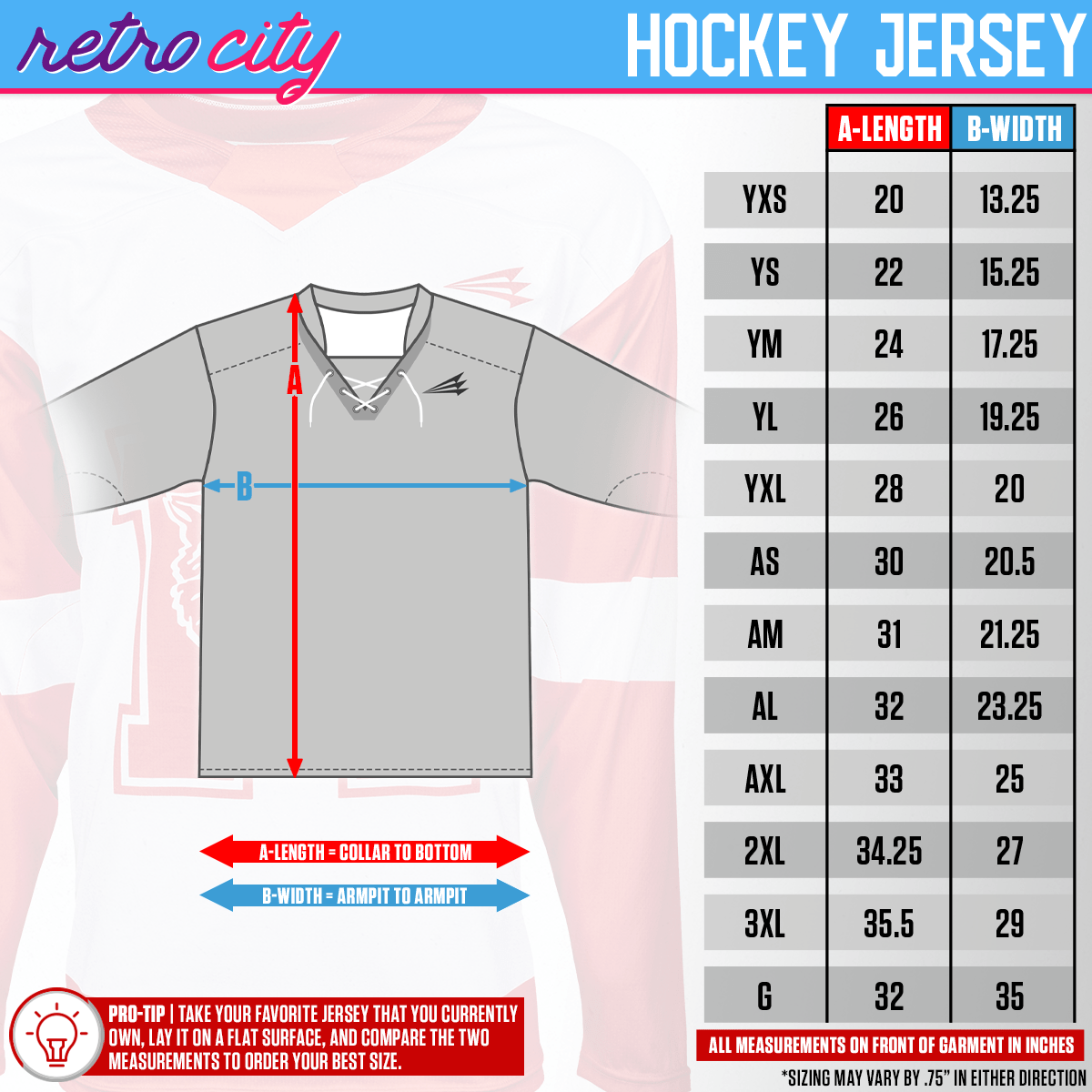 Hockey Size 58 Jersey Is Equivalent To Reebok Edge Custom Pro