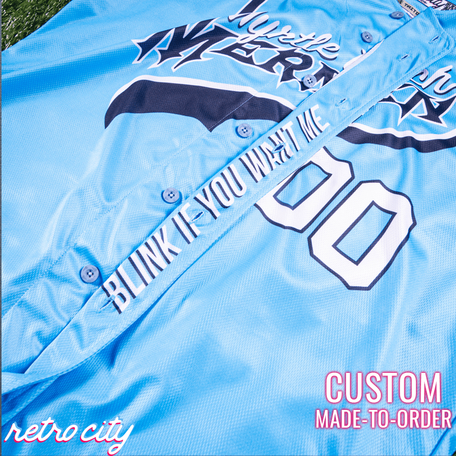 myrtle beach mermen kenny powers full-button baseball jersey