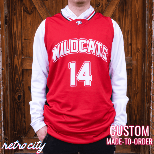 High School Musical East High Wildcats Troy Bolton Red Disney Basketball Jersey