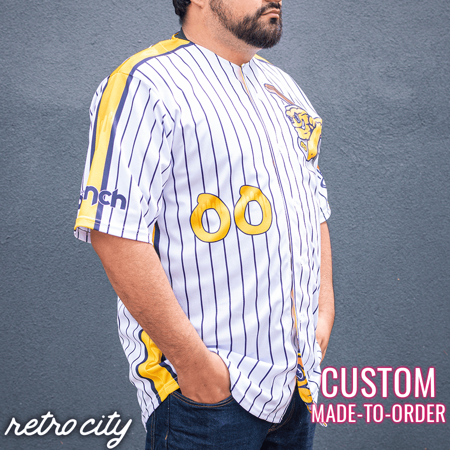 retro-city-threads *IN-STOCK* San Diego Brunch Retro League Baseball Jersey (Home) Youth Medium