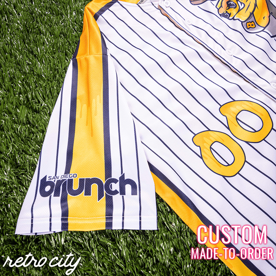 san diego brunch retro league custom baseball jersey (home)