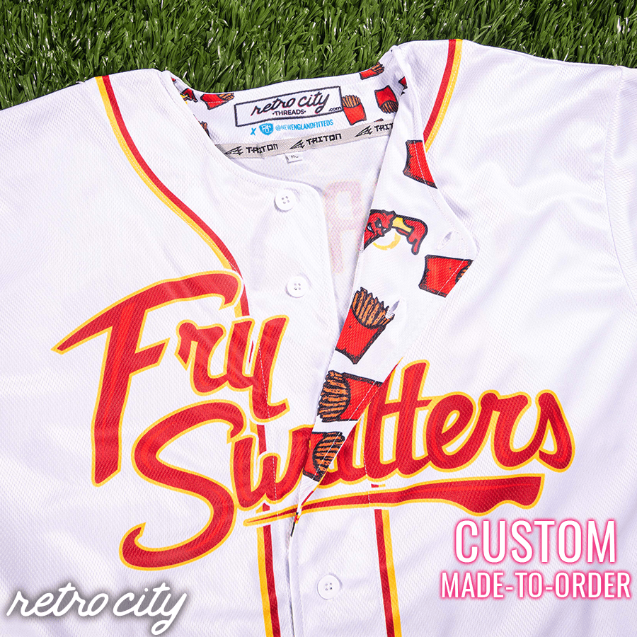 fry swatters retro league custom baseball jersey (home)