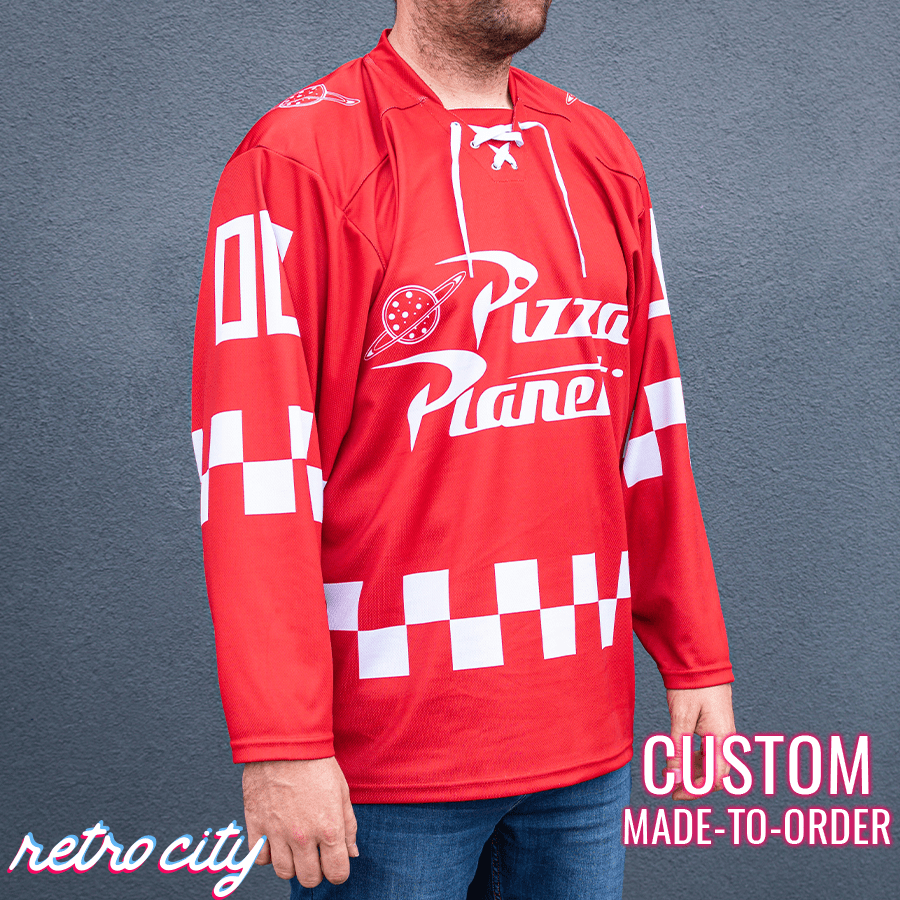 pizza planet hockey fan jersey (red)
