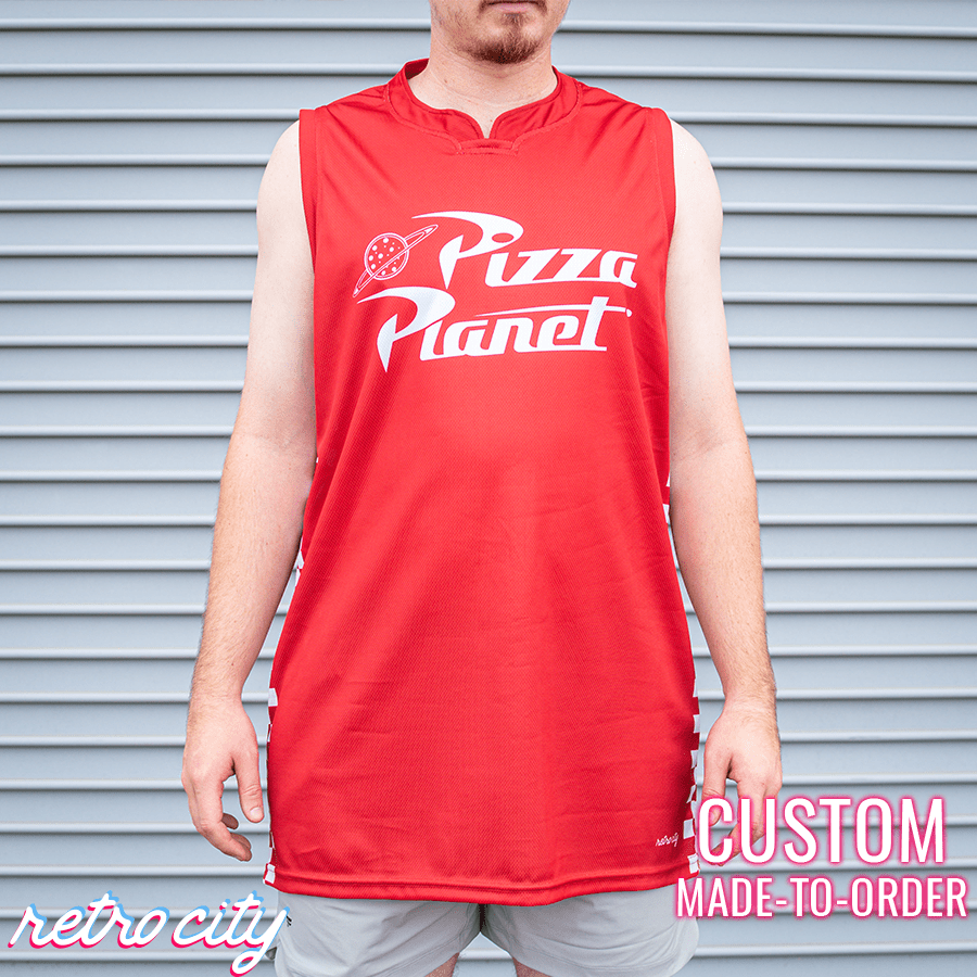 pizza planet basketball fan jersey (red)