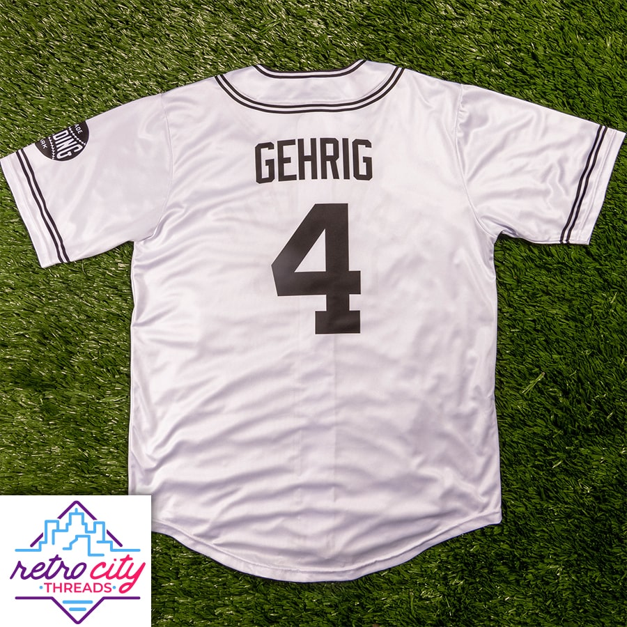 4 Lou Gehrig Jersey Old Classic Style Gray Shirts Uniform