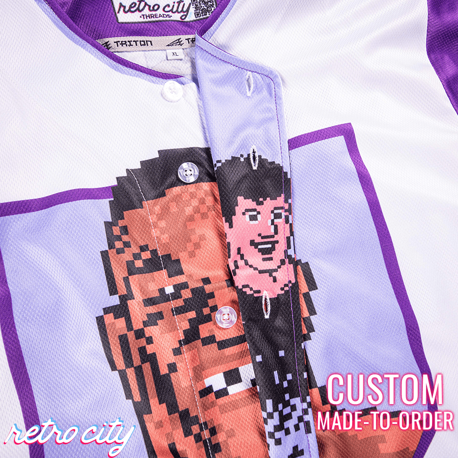 mike tyson punch-out!! full-button baseball jersey