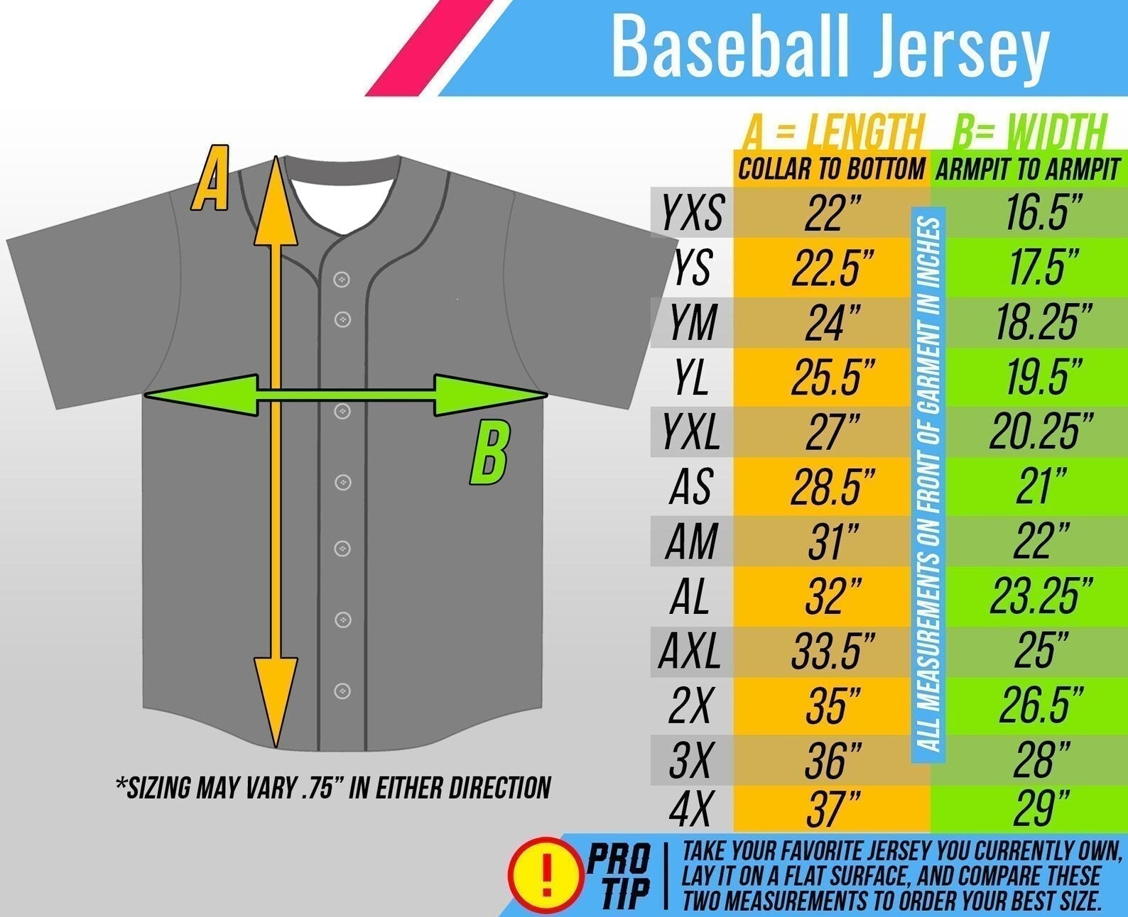 Kappa jersey shop size chart