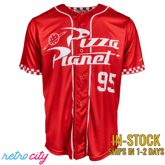 Pizza Planet Toy Story Disney Andy Full-Button Baseball Fan Jersey